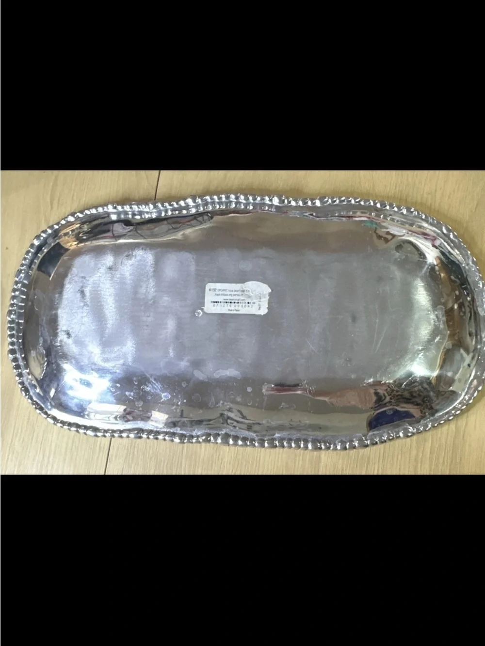 Beatriz Ball Organic Pearl Small Oval Platter- Silver